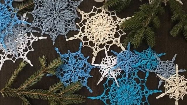 Рельефные снежинки крючком смотреть онлайн