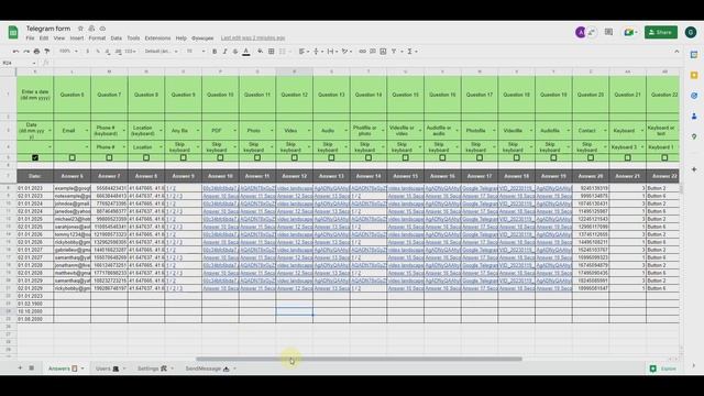 TelegramForm - Data collection from Telegram to Google Sheets смотреть онлайн