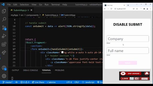 #15 Disable Submit Input App with React Hook Form v7 - React Micro Project for Beginners смотреть онлайн