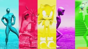 Человек-паук против Соника против аниме девочка против Ми Кемасте Разноцветный Челлендж инопланетян