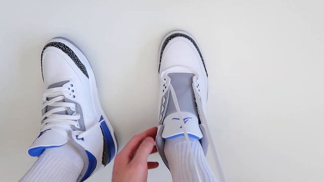How To Lace Jordan 3s Loosely (w/ ON FEET) | Featuring 'Racer Blue' (BEST WAY!) смотреть онлайн