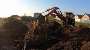 Корчевание ОГРОМНОГО Пня На Участке Экскаватором. How to uproot a stump?!