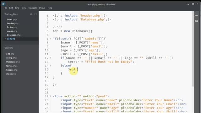 CRUD Application Using PHP and Mysql - Part 6 - Create Data into Database смотреть онлайн