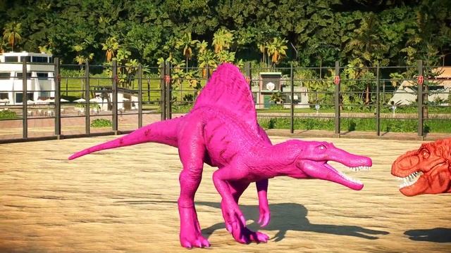 T-Rex and Big Dinosaurs Fighting & Break Out - Mosasaurus, Brachiosaurus Jurassic World Evolution 2 смотреть онлайн