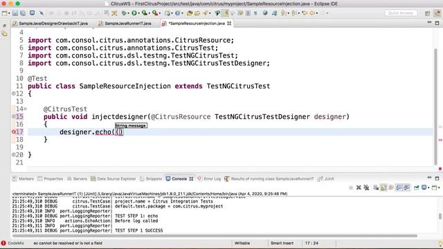 Citrus Integration Testing Framework 05 - Citrus Runner Designer Injection смотреть онлайн