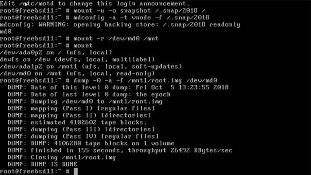 FreeBSD 11.2. Бэкап и восстановление системы. Dump & Restore смотреть онлайн