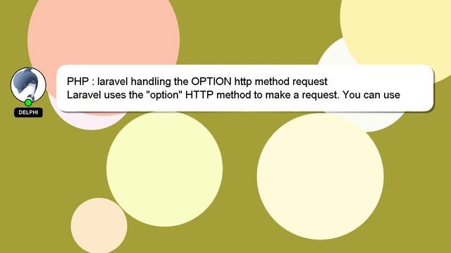 PHP : laravel handling the OPTION http method request смотреть онлайн
