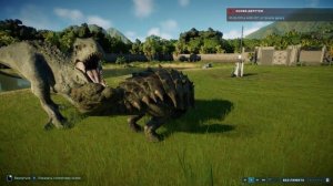 Jurassic World Evolution 2 бои динозавров-индоминус рекс VS анкилозавр