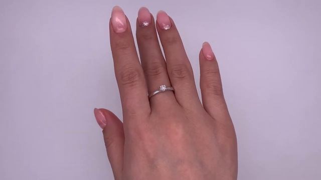 Кольцо помолвочное из белого золота с бриллиантом 0.24ct 4/6 смотреть онлайн