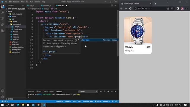 Props in React JS | React JS Tutorial | Learn How to use Props in React смотреть онлайн