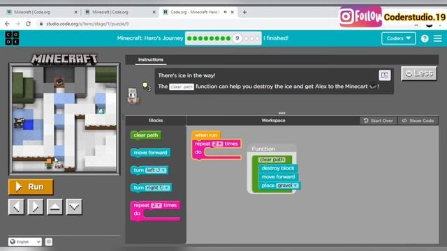 MineCraft Hero's Journey - Code.org | Hour Of Code смотреть онлайн