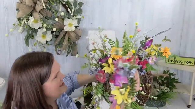 How to make a Pink Wildflower Wreath with faux florals. смотреть онлайн