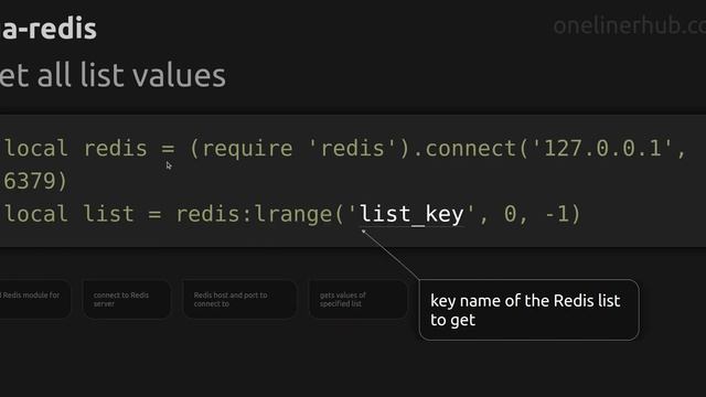 Get all list values #lua-redis смотреть онлайн