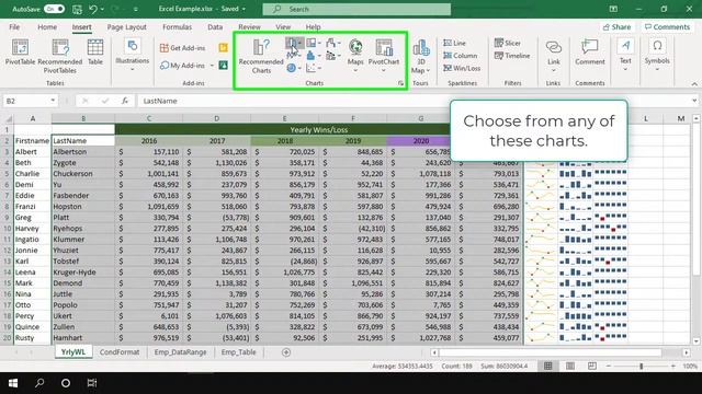 Excel MOS 5.1.1 Create charts - KwB смотреть онлайн