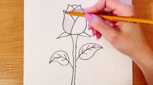 Как Легко И Просто Нарисовать РОЗУ | Как Нарисовать Розу Очень Легко Карандашом