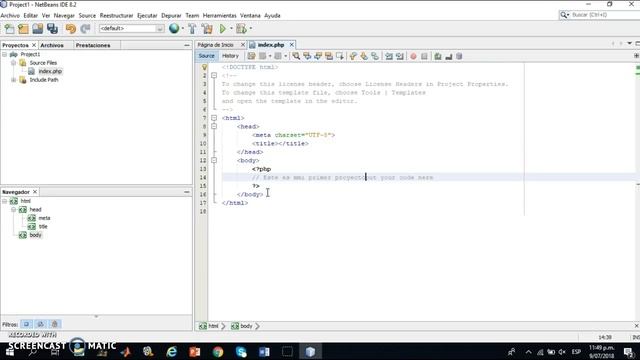 Crear nuevo Proyecto PHP en NetBeans