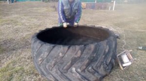 Бассейн из тракторный покрышки