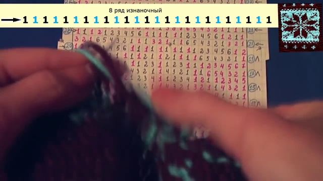 Жаккардовый узор "Снежинка" спицами. (Jacquard knitting. Norwegian pattern) смотреть онлайн