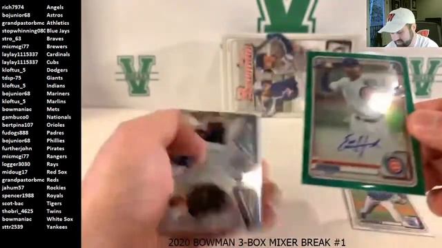 2020 Bowman 3-Box Mixer Break #1 EBAY смотреть онлайн