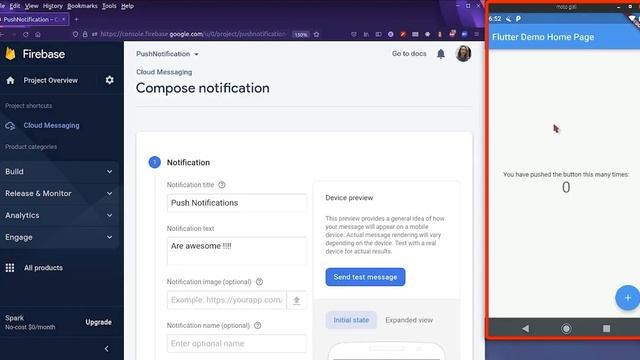 Flutter Push Notifications using Firebase смотреть онлайн