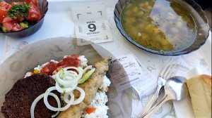 МУКБАНГ в столовой/ОБЖОР суп, люля кебаб и печёночная котлета