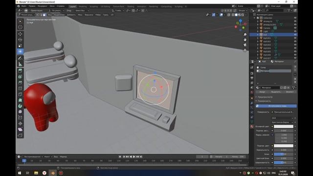 Among Us Android / Create 3D 4K / Blender 2.9 смотреть онлайн