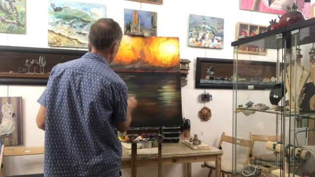 "Двойное Солнце", холст, масло, 80х80 см, Виктор Уго, StudioDaf смотреть онлайн