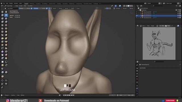 How to Turn your Sketch in to Digital Sculpting in 1-minute - Blender Creature Creation смотреть онлайн