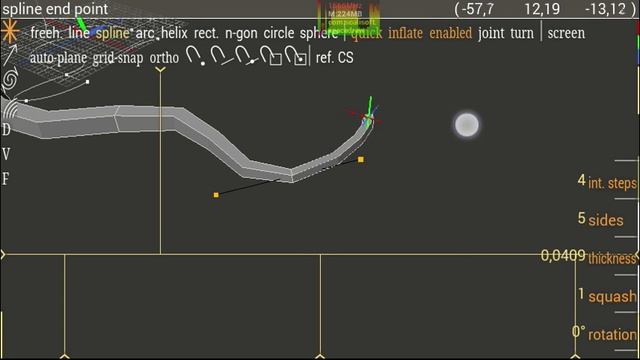 Spacedraw урок №7 кривые, splines (на русском) моделирование на android смотреть онлайн
