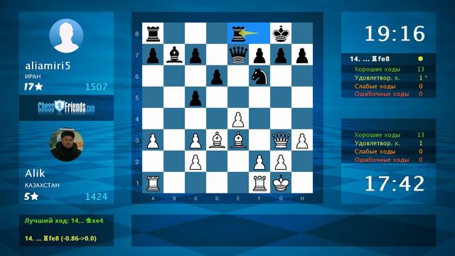 Chess Game Analysis: Аlik - aliamiri5 : 1-0 (By ChessFriends.com) смотреть онлайн