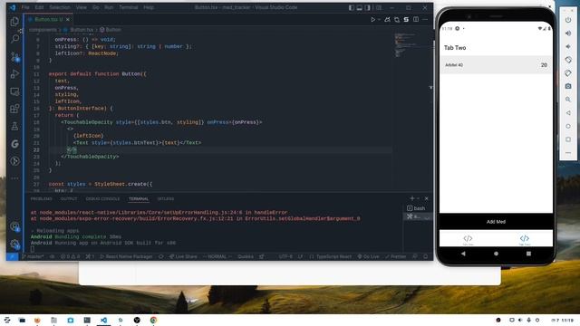 React Native App | Live Coding Style Video | Med Tracker | Part 8 | Icon component смотреть онлайн