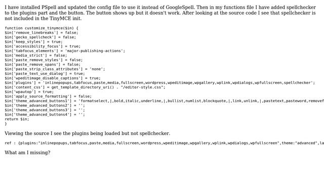Wordpress: Using spellchecker plugin in TinyMCE смотреть онлайн