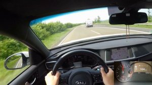 KIA Optima GT SW 2.0t  Top Speed (255 km/h) on Autobahn - by Car's POV
