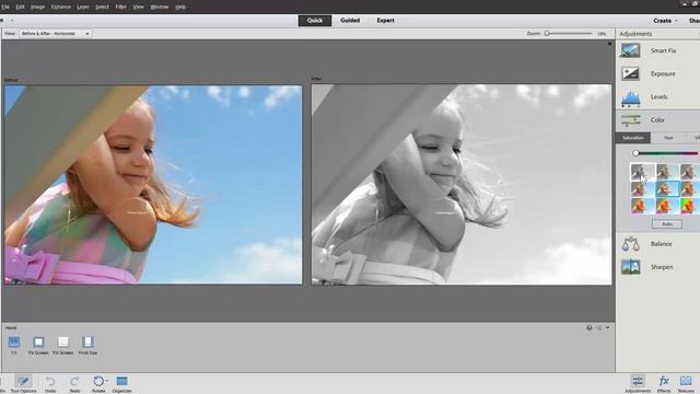 Photoshop Elements 12 Quick Edits Panel Adjustment tutorial смотреть онлайн