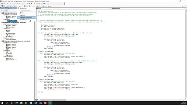 VBA macro to delete macros смотреть онлайн