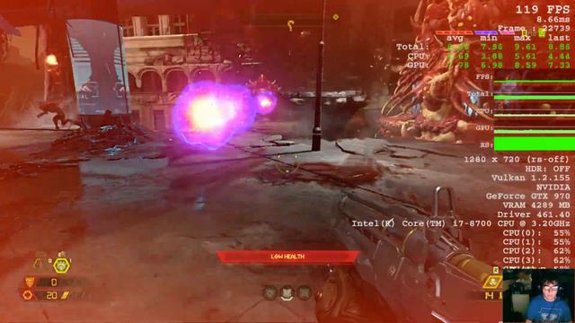 Doom Eternal- GTX 1050-TI vs GTX 970 (i7-8700 + 16GB 2666MHz RAM) @1080/768/720p Low/Ultra settings смотреть онлайн
