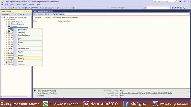 Temp database suspect on SQL Server 2017 " Temporary Database Connection " | Mansoor Anwar | (Urdu) смотреть онлайн