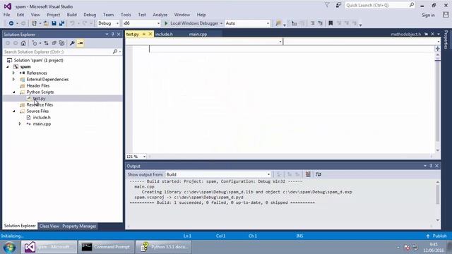 Building a C++ extension for Python 3.5 on Windows смотреть онлайн