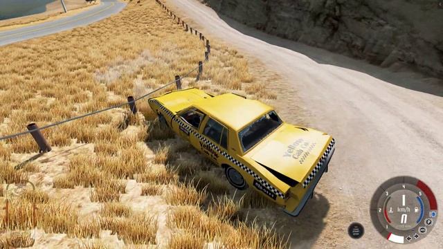 BeamNG.drive - Oldsmobile Delta 88 Sedan Yellow Cab 1979 - Car Show Test Drive Crash . 4K 60fps. смотреть онлайн
