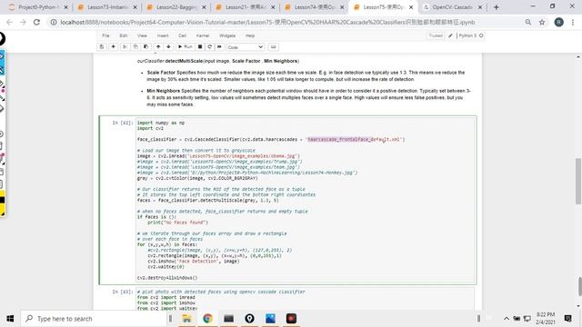 Python零基础学习75讲 使用OpenCV HAAR Cascade Classifiers识别图片人脸和眼部特征 смотреть онлайн