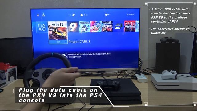 PXN V9 Gaming Steering Wheel for PS4 Tutorial смотреть онлайн