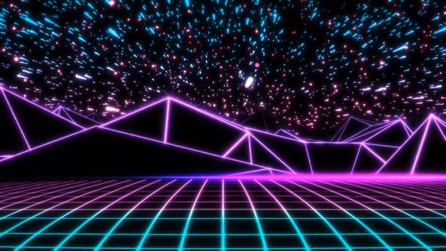 Infinite Abstract Neon Retro Wave Space Background Screensaver 4K смотреть онлайн