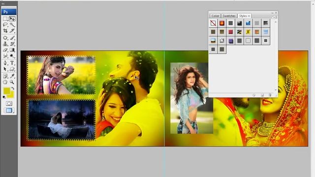 How to make wedding album design template in Photoshop hindi tutorial смотреть онлайн