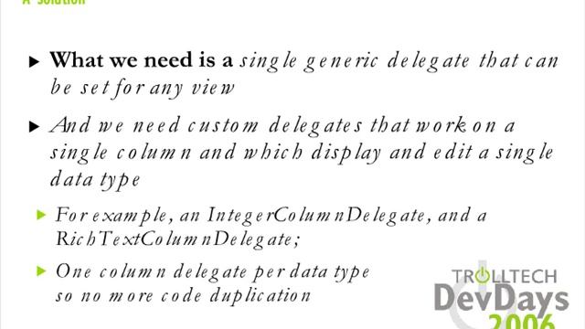 Qt DevDays 2006 - The Power of Qt Model-View Delegates смотреть онлайн