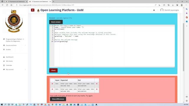 Exercise Review - Course 1 - Python for Beginners | 3.1 Expressions and Statements - Exercise смотреть онлайн
