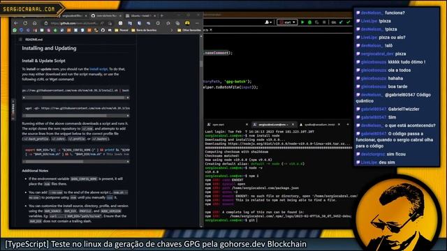 [TypeScript] Teste no linux da geração de chaves GPG pela gohorse.dev Blockchain смотреть онлайн