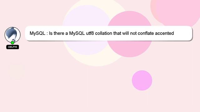 MySQL : Is there a MySQL utf8 collation that will not conflate accented characters? смотреть онлайн