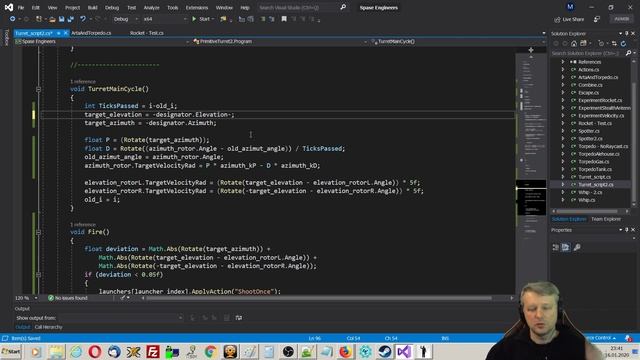 Space Engineers: Простые скрипты с разбором и объяснениями. Управляемая турель на роторах. Часть 2