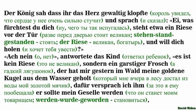 Der Froschkönig Oder Der Eiserne Heinrich  (von Den Brüdern Grimm)