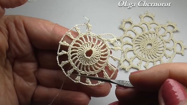 CROCHET Round motif for lace Круглый мотив для кружева